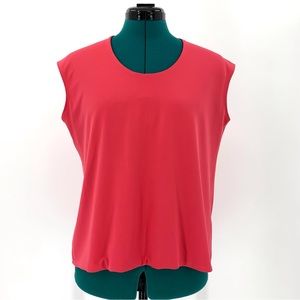 Allison Daley Coral Pink Sleeveless Round Neck Shell Top, Small